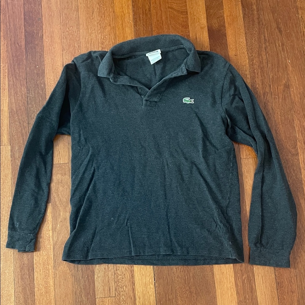 Lacoste Men's Dark Gray Long Sleeve Polo